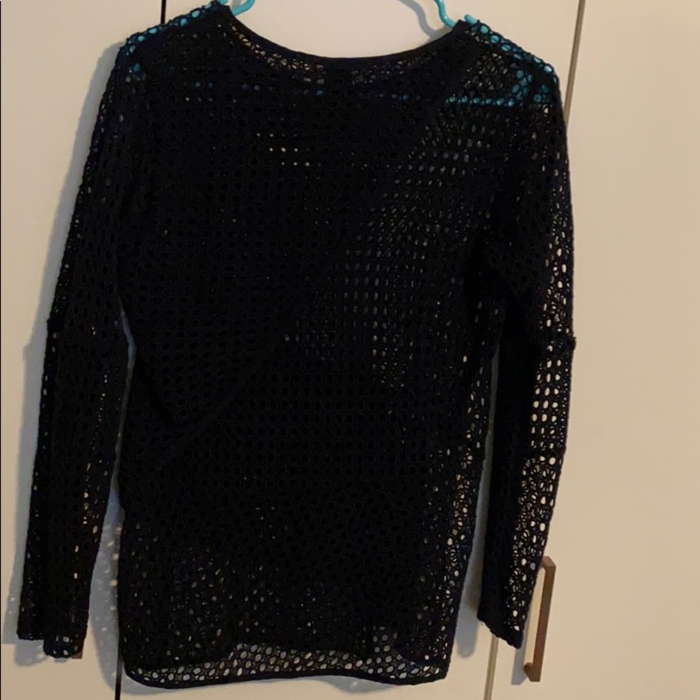 Zero + Mario Cornejo Navy Eyelet L/S top Size M - Picture 5 of 5